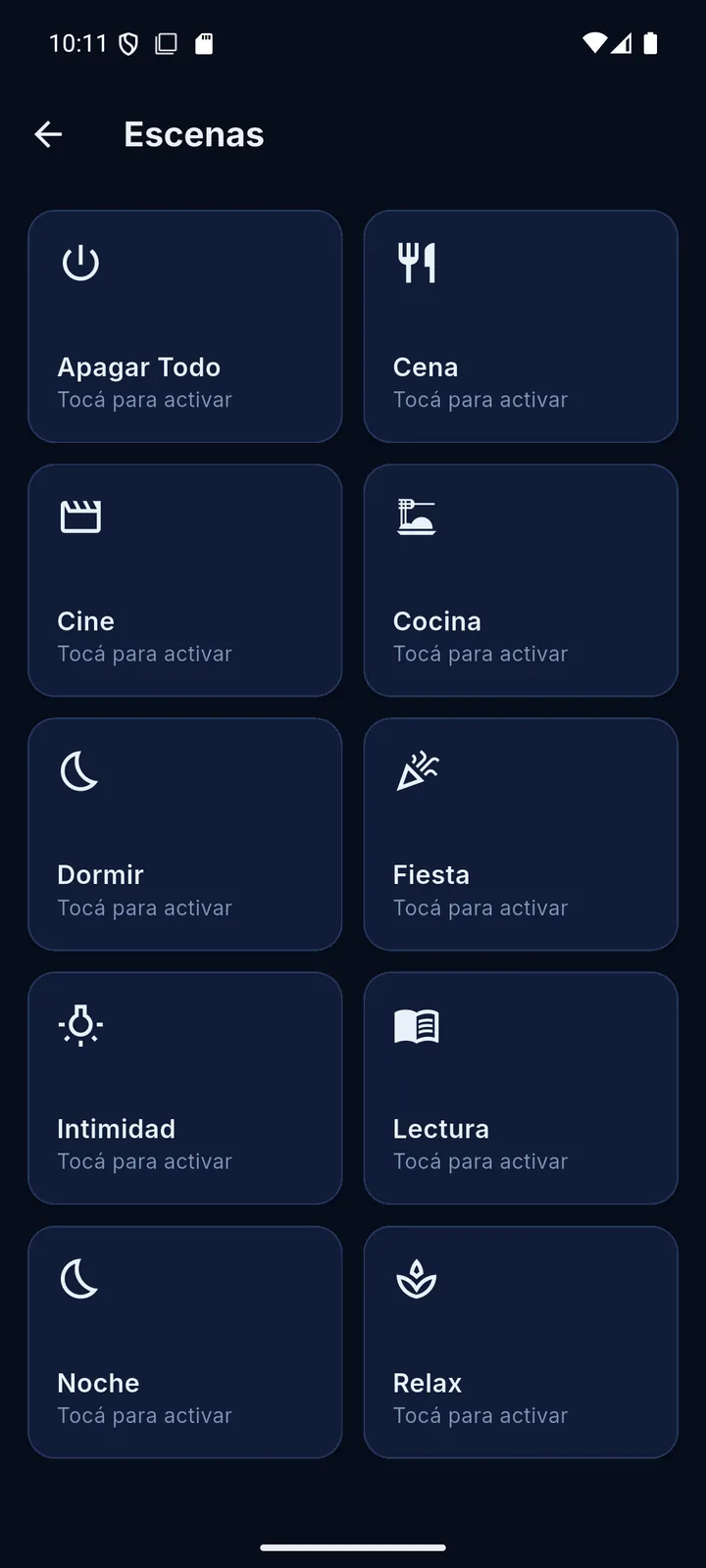 FaroHub Mobile scenes screen
